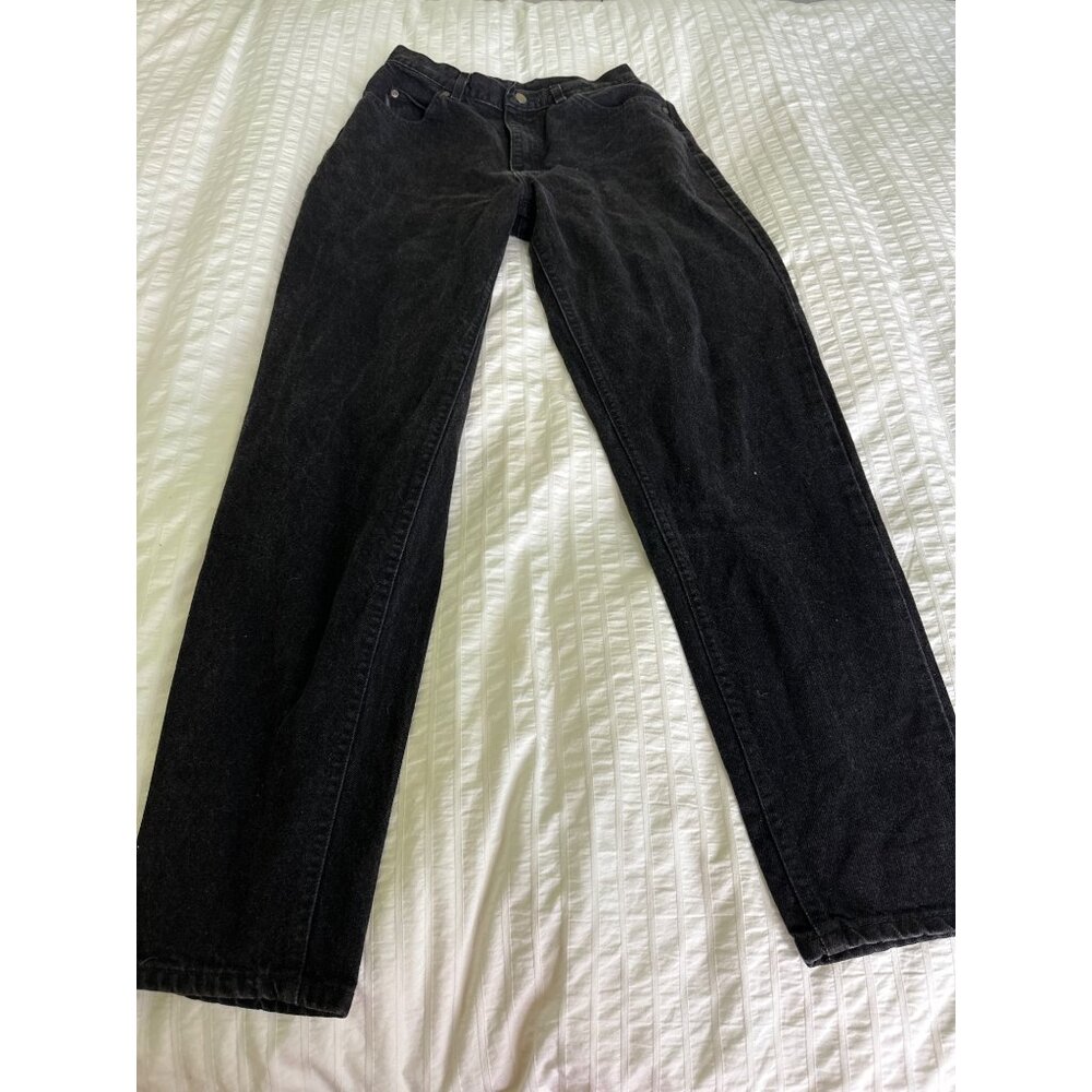 Vintage Riders Jeans Womens 12 Long Black High Waist Straight Leg USA Made‎